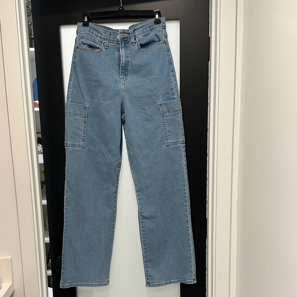 Levi's Light Blue Straight Cargo Jeans
